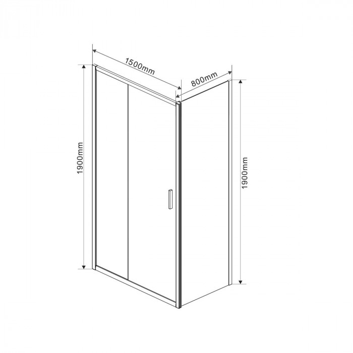 Душевой уголок Гарда (Garda) VSR-1G8015CL, 1500*800, хром, стекло прозрачное
