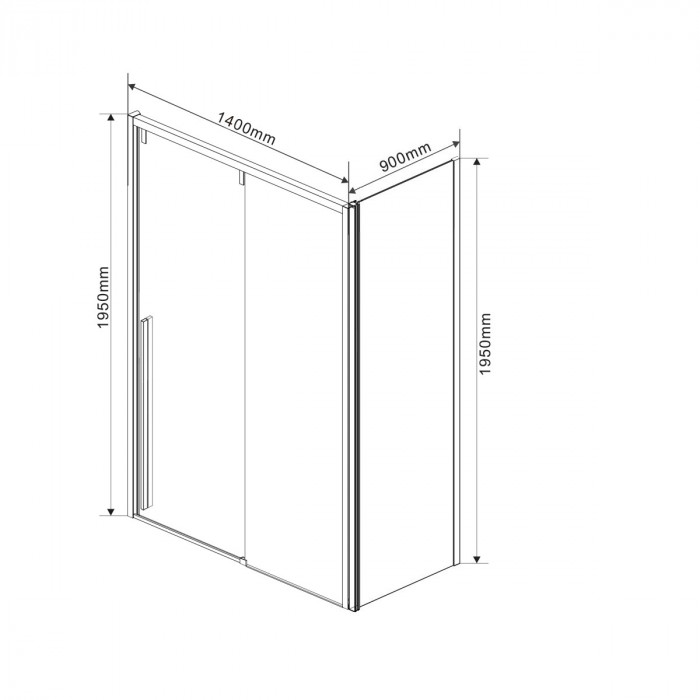 Душевой уголок Лугано (Lugano) VSR-1L9014CL-1, 1400*900, хром, стекло прозрачное
