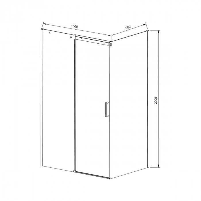 Душевой уголок Дайс (Dice) VSR-4D9015CL, 1500*900, хром, стекло прозрачное