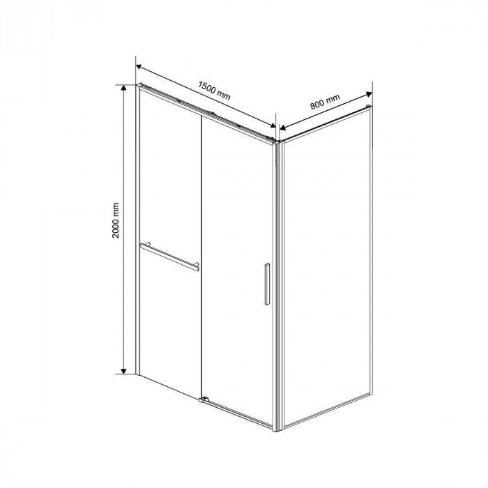 Душевой уголок Слим Софт (Slim Soft) VSR-1SS8015CLG, 1500*800, брашированное золото, стекло прозрачное
