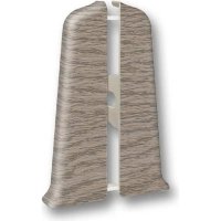 Торцевые (пара) для плинтуса Деконика 55мм. Дуб снежный