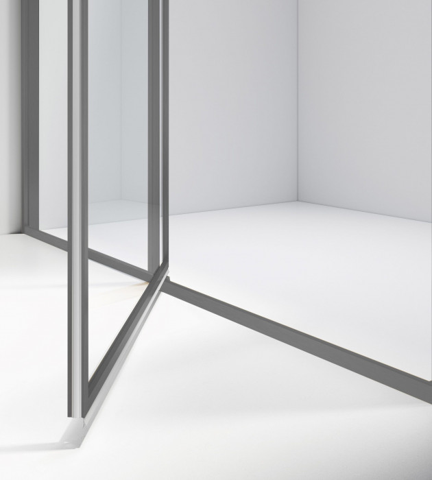 Душевой уголок Слим 8мм (Slim 8mm) VSR-4SLP9012CLGM, 1200*900, вороненая сталь, стекло прозрачное