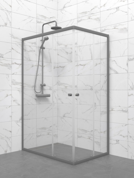 Душевой уголок Triton Вента-Графит 120×80 см (передние стёкла)