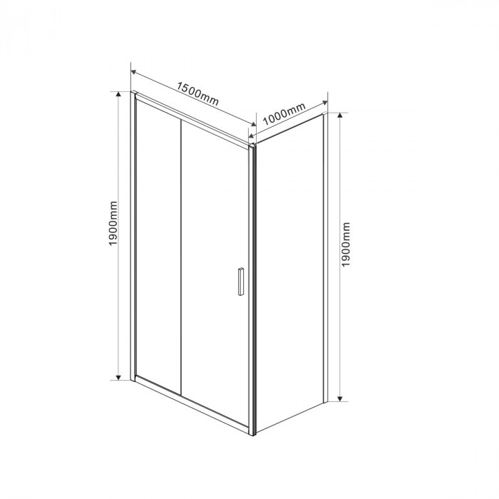 Душевой уголок Гарда (Garda) VSR-1G1015CL, 1500*1000, хром, стекло прозрачное