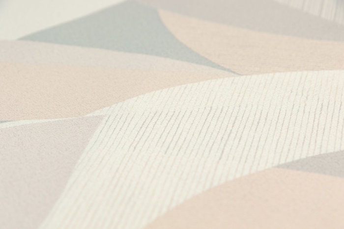 Обои виниловые на флизелиновой основе Шафран мотив, бежевый серый, листья, KERAMA MARAZZI