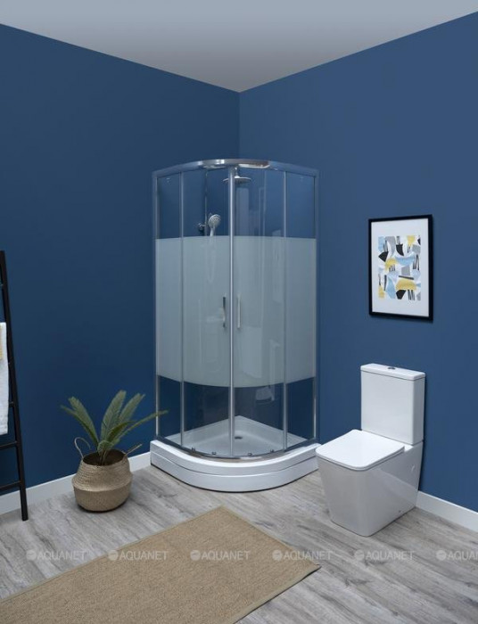 Душевой уголок Aquanet Practic AE10-Q-90x90U-CP 900x900, прозрачное, матовое стекло