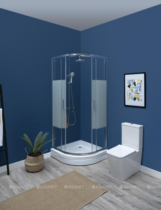 Душевой уголок Aquanet Practic AE10-Q-90x90U-CP 900x900, прозрачное, матовое стекло