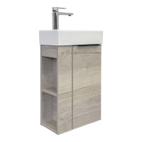 Тумба-умывальник Comforty Матэ-40 дуб дымчатый с раковиной Comforty 9140