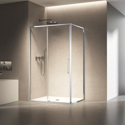 Душевой уголок Слим 8мм (Slim 8mm) VSR-6SL8011CL, 1100*800, хром, стекло прозрачное