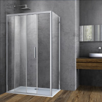 Душевой уголок Софт (Soft) VSR-3SO8016CL, 1600*800, хром, стекло прозрачное