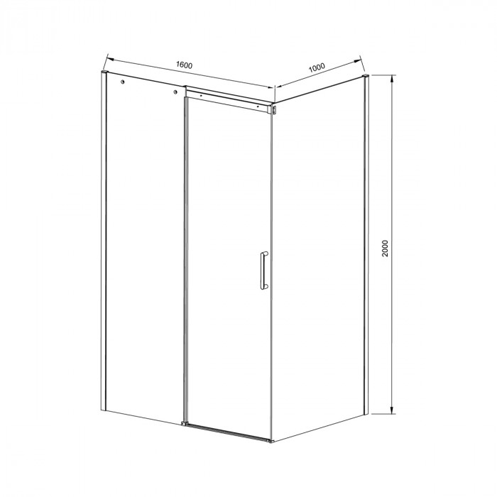 Душевой уголок Дайс (Dice) VSR-4D1016CL, 1600*1000, хром, стекло прозрачное