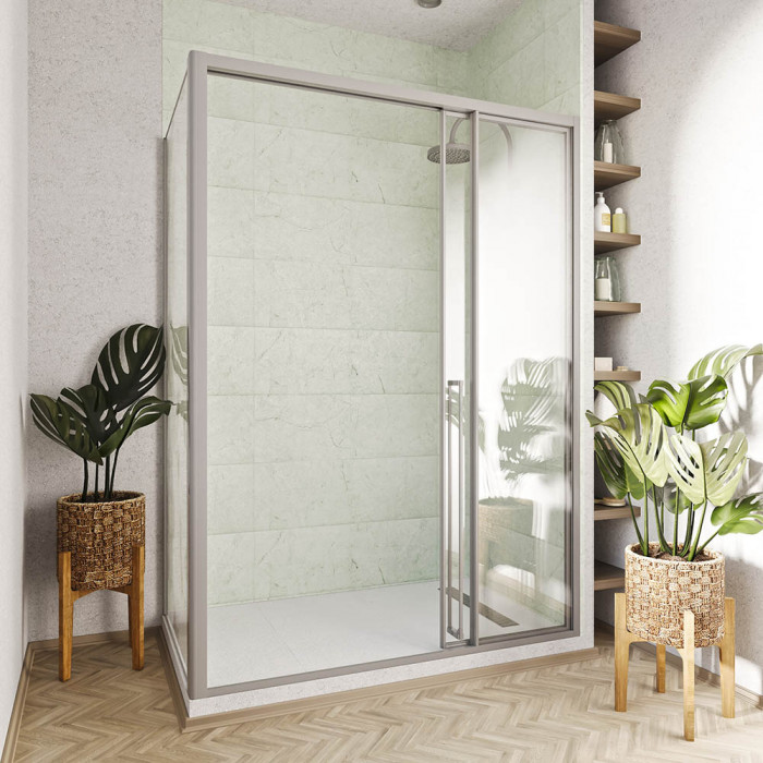Душевой угол раздвижной Veconi Premium Prato 300 SP CH-R, 1400х800x2000, хром, стекло прозрачное