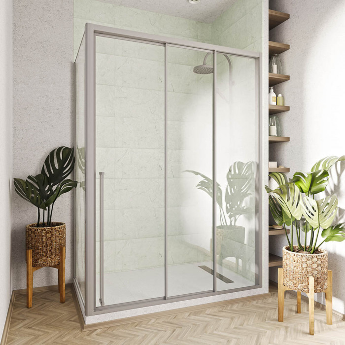 Душевой угол раздвижной Veconi Premium Prato 300 SP CH-R, 1400х900x2000, хром, стекло прозрачное