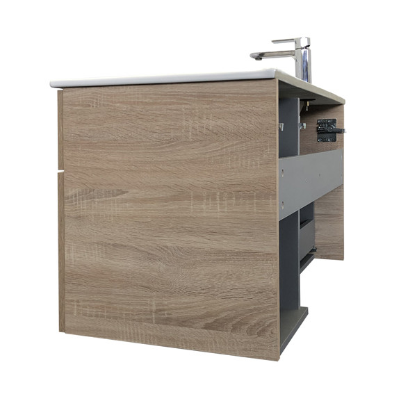 Тумба-умывальник Comforty Варна-90 дуб сонома с раковиной Comforty 9090EL