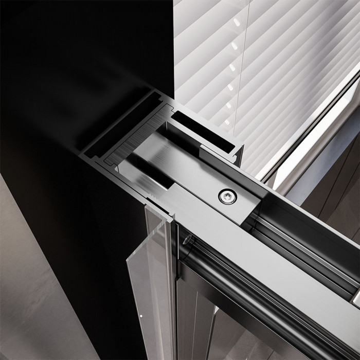 Душевой угол Veconi Premium Trento PTC-SP-30GR, 1300х800x2000, брашированный графит, стекло прозрачное