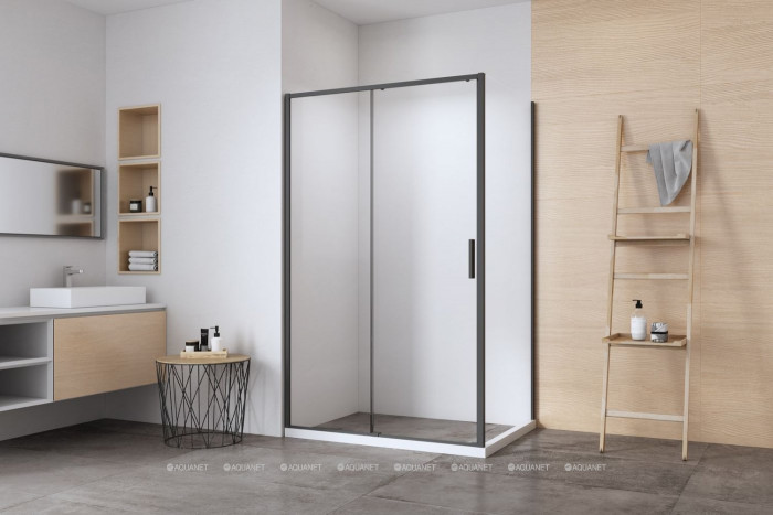 Душевой уголок Aquanet Pleasure Evo 110x80 AE65-110x80-BT профиль черный, прозрачное стекло