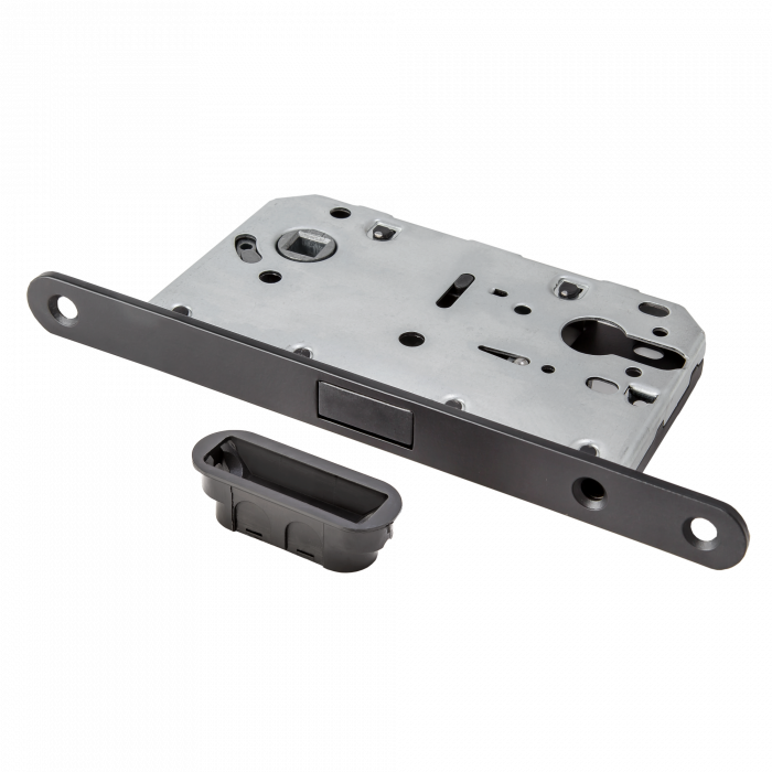 Замок магнитный под цилиндр с пластиковой ответной планкой B2B LBM 5085 pl Black, черный