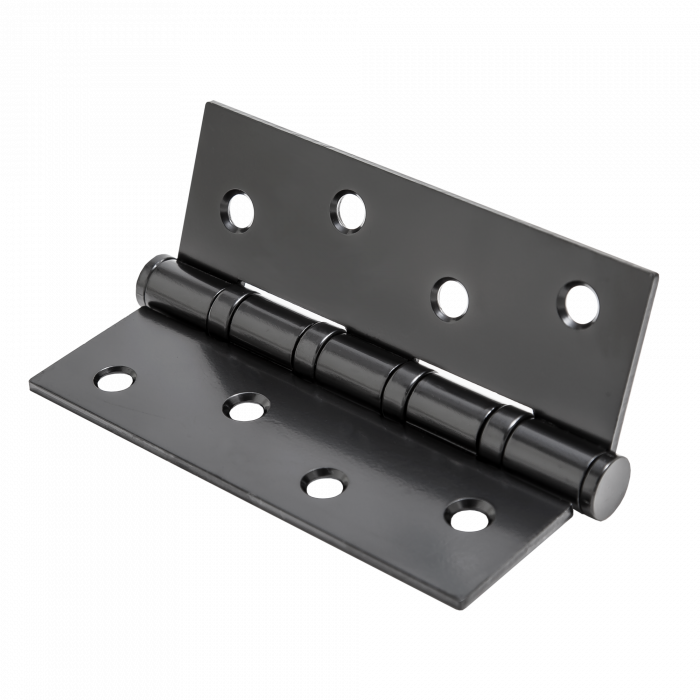 Петля стальная B2B 100-4S FH Black, 100*75*2,5, 4 кольца, плоский колпачек, черный (2шт.)