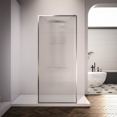 Душевая перегородка Veconi Korato KR-90F, 1000x2000, хром, рифленое осветлённое