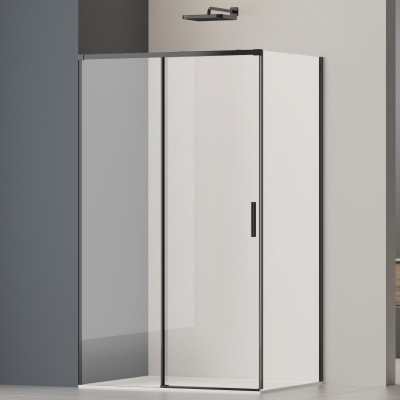 Душевой уголок Софт 2 (Soft 2) VSR-3SO28010CLB, 1000*800, черный, стекло прозрачное