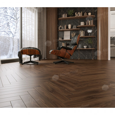 Ламинат Alpine Floor Herringbone 12 Орех Трентино (LF105-12) 12мм 34класс. 1.32м2. 22шт (А+В)