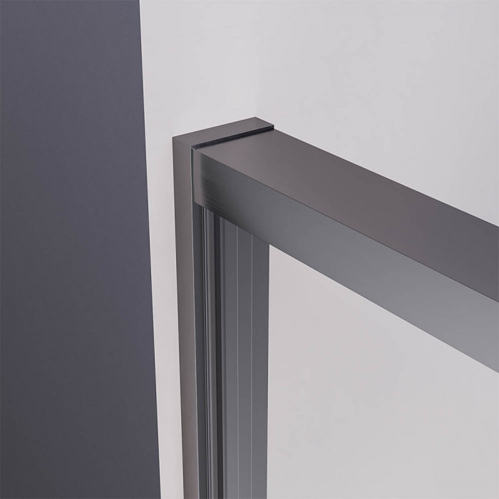 Душевой угол раздвижной Veconi Premium Prato 400 SP GR-L, 1800х1000x2000, графит брашинг, стекло прозрачное