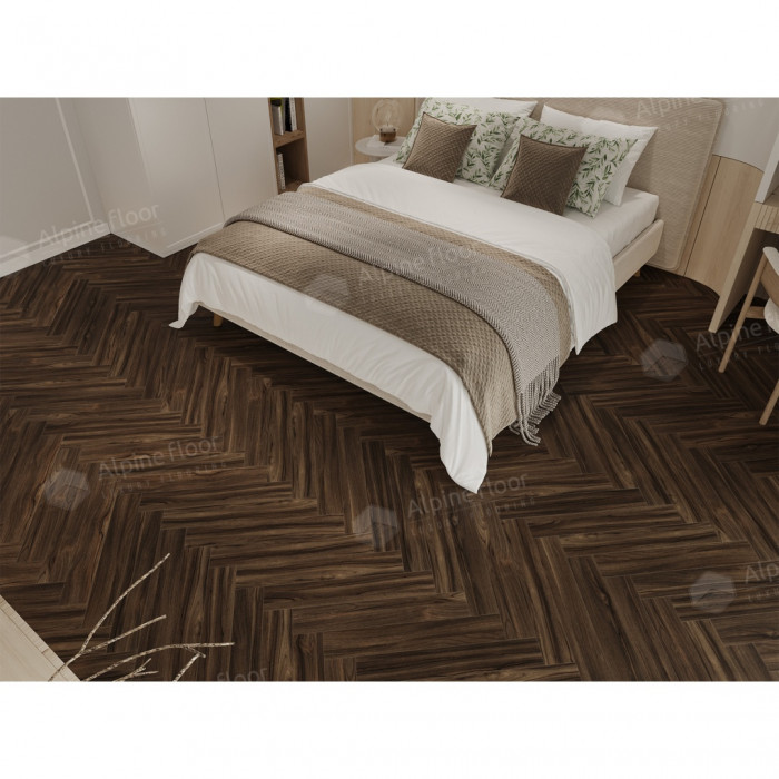 Ламинат Alpine Floor Herringbone 12 Орех Сицилия (LF105-13) 12мм 34класс. 1.32м2. 22шт (А+В)