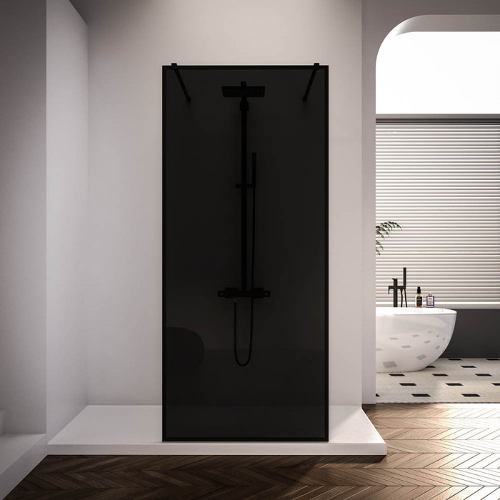 Душевая перегородка Veconi Korato KR-90BB, 1200x2000, черный матовый, черное