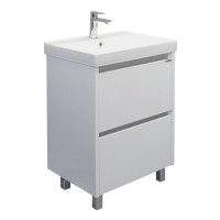 Тумба-умывальник Comforty Дублин-60 белый глянец с раковиной Comforty 8056