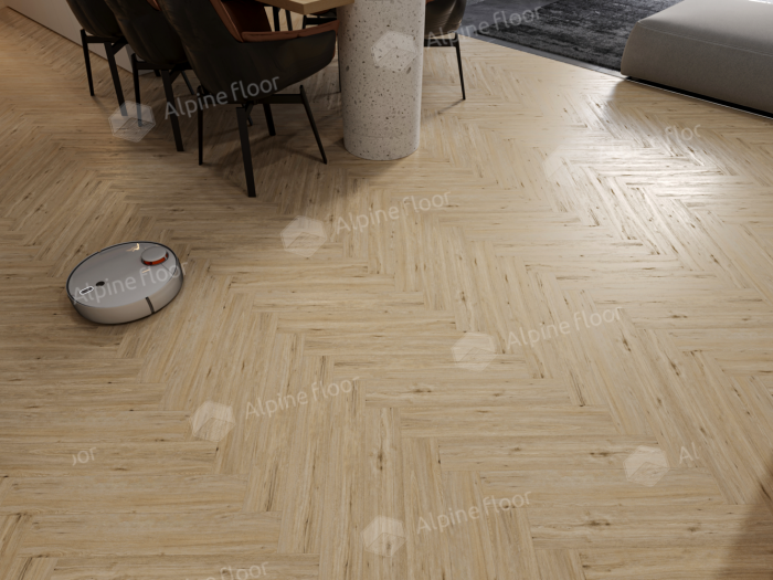 Ламинат Alpine Floor Herringbone Pro 8  Дуб Лион (LF102-01) 8мм 33класс. 1.3465м2. 22шт (А+В)