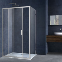 Душевой уголок Альфа (Alpha) VSR-3AL8012CL, 1200*800, хром, стекло прозрачное