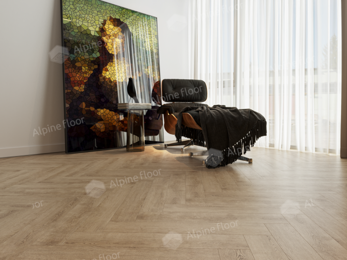 Ламинат Alpine Floor Herringbone Pro 8  Дуб Прованс (LF102-07) 8мм 33класс. 1.3465м2. 22шт (А+В)