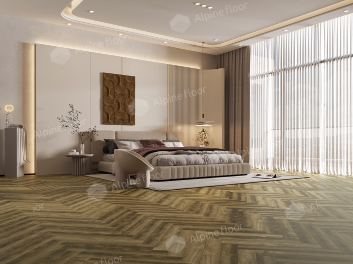Ламинат Alpine Floor Herringbone Pro 8  Дуб Марсель (LF102-09) 8мм 33класс. 1.3465м2. 22шт (А+В)