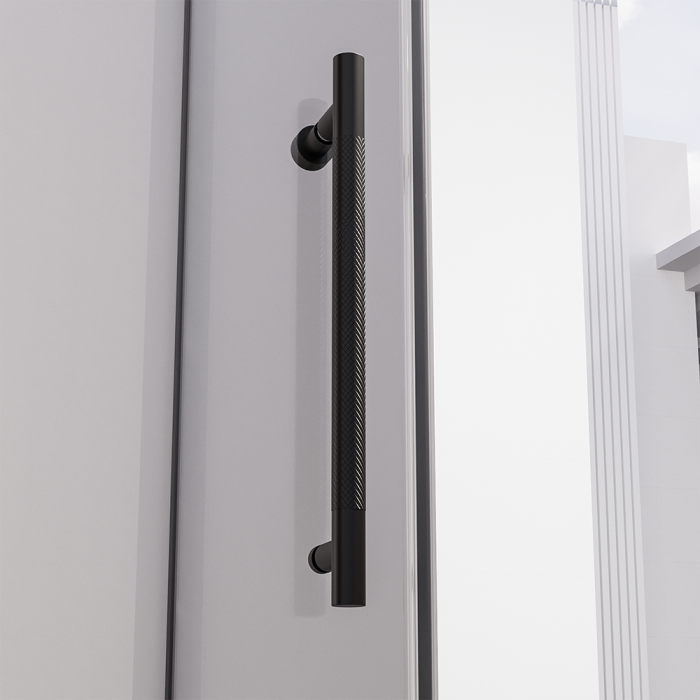 Душевой угол распашной Veconi Premium Alassio SP B, 1300х900x2000, черный матовый, стекло прозрачное осветленное