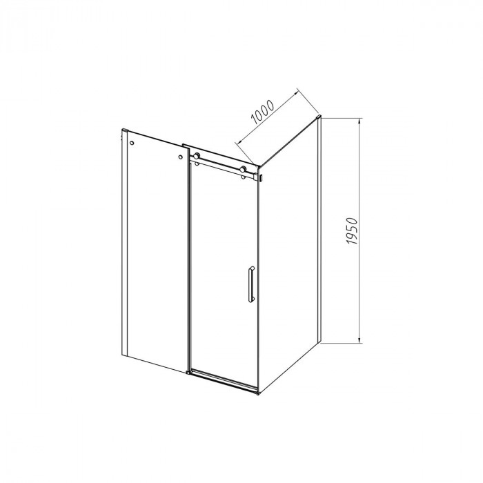 Душевой уголок Комо-Н (Como-N) VSR-4CN1014CGB, 1400*1000, черный, стекло тонированное