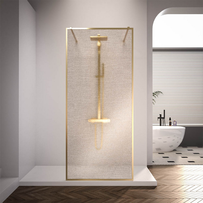 Душевая перегородка Veconi Korato KR-90GL, 1100x2000, брашированное золото, ламинированное золото