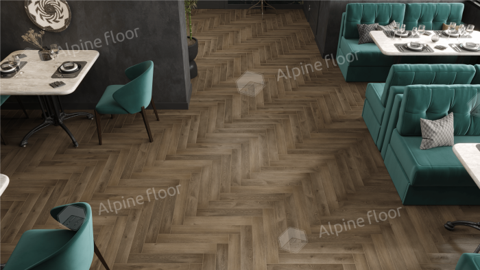 Ламинат Alpine Floor Herringbone Pro 8  Дуб Анжу (LF102-11) 8мм 33класс. 1.3465м2. 22шт (А+В)