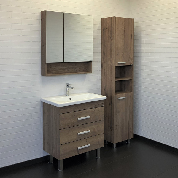 Тумба-умывальник Comforty Никосия 70Н дуб темный с раковиной Como 70