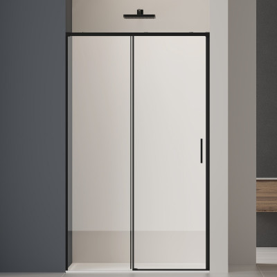 Душевая дверь Софт 2 (Soft 2) VDS-3SO2110CLB, 1100, черный, стекло прозрачное
