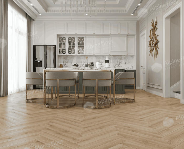 Ламинат Alpine Floor Herringbone Pro 8  Дуб Артуа (LF102-12) 8мм 33класс. 1.3465м2. 22шт (А+В)