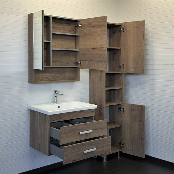 Тумба-умывальник Comforty Никосия 70П дуб темный с раковиной Como 70