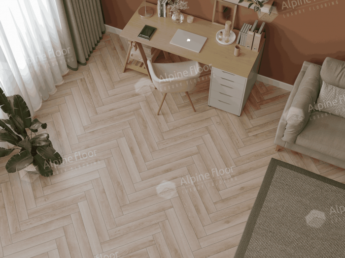 Ламинат Alpine Floor Herringbone Pro 8  Дуб Берри (LF102-13) 8мм 33класс. 1.3465м2. 22шт (А+В)