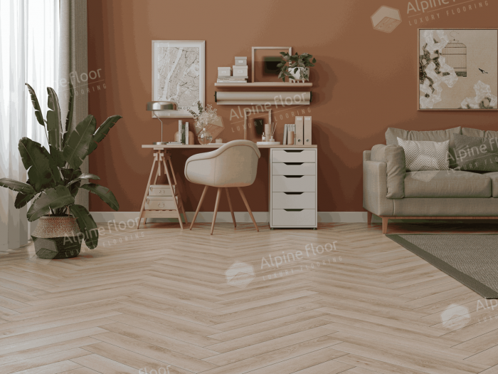 Ламинат Alpine Floor Herringbone Pro 8  Дуб Берри (LF102-13) 8мм 33класс. 1.3465м2. 22шт (А+В)