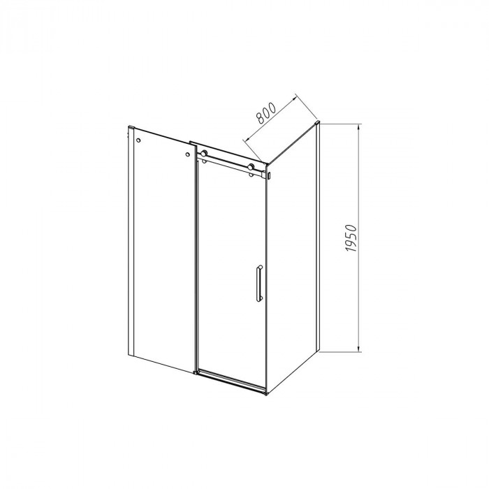 Душевой уголок Комо-Н (Como-N) VSR-4CN8013CLB, 1300*800, черный, стекло прозрачное