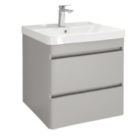 Тумба-умывальник Comforty Енисей-60П2 альпийский иней с раковиной Comforty 4460