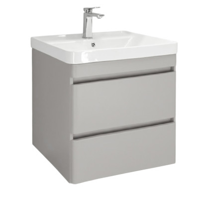 Тумба-умывальник Comforty Енисей-60П2 альпийский иней с раковиной Comforty 4460