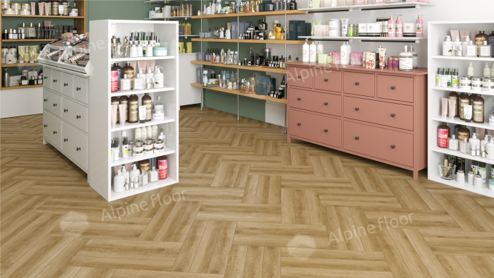 Ламинат Alpine Floor Herringbone Pro 12 Дуб Эльзас (LF106-02) 12мм 34класс. 1.1017м2. 18шт (А+В)
