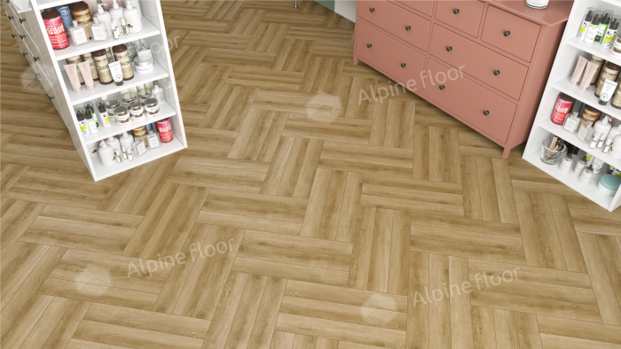 Ламинат Alpine Floor Herringbone Pro 12 Дуб Эльзас (LF106-02) 12мм 34класс. 1.1017м2. 18шт (А+В)