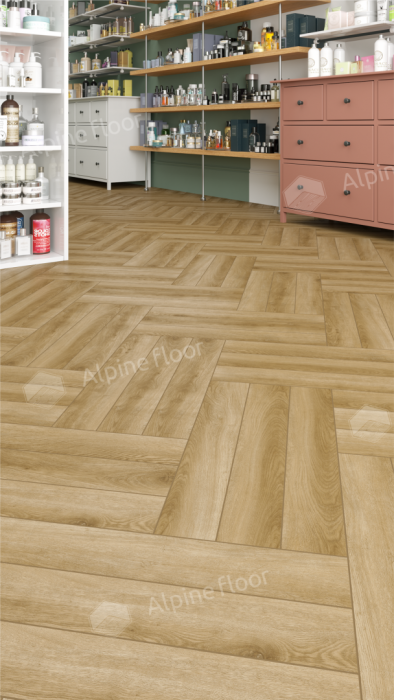 Ламинат Alpine Floor Herringbone Pro 12 Дуб Эльзас (LF106-02) 12мм 34класс. 1.1017м2. 18шт (А+В)