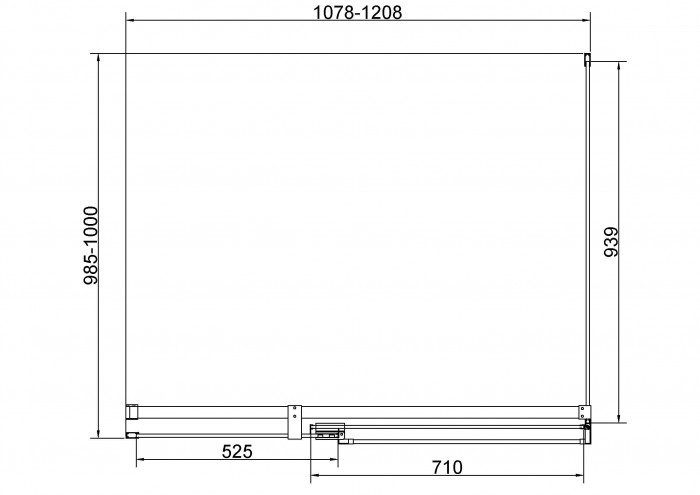 Душевой уголок Экстенза (Extenza) VSR-4EX111210CL, 1100/1200*1000, хром, стекло прозрачное